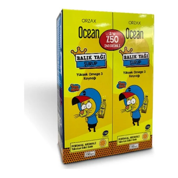 Ocean Portakal Aromalı Balık Yağı 150 Ml Şurup 2'li - Görsel 4