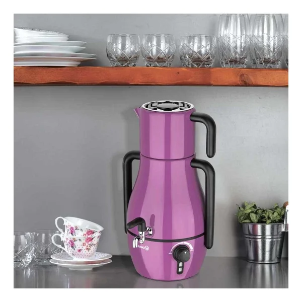 Korkmaz A337-03 Demfora Violet 2000 W Çelik Semaver - Görsel 2