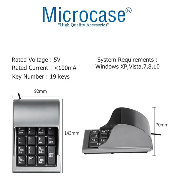 Microcase Al3776 Numerik Klavye - Görsel 5