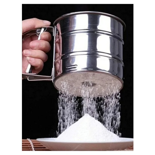 Balban Ticaret Un Eleği, Paslanmaz, Çok Pratik, Kullanışlı, Metal, Hazneli, Un Eleme Aparatı - Görsel 6