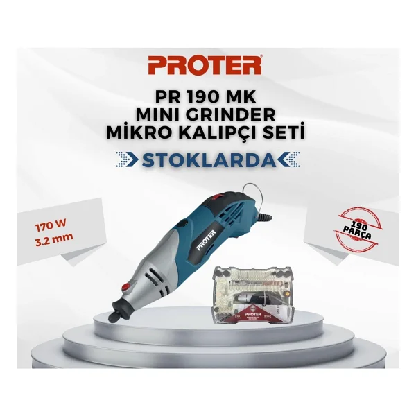 Proter Pr 190 Mk 190 Parça Mini Grinder Mikro Kalıpçı Seti - Görsel 3