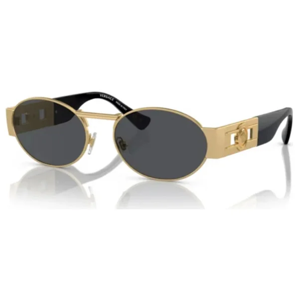 Versace Medusa Deco Oval Ve2264 100287 Black/Gold-Dark Grey Güneş Gözlüğü - Görsel 7