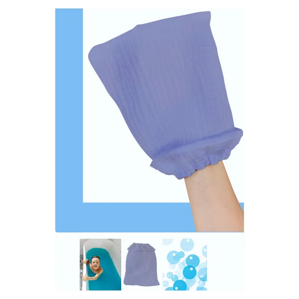 Joyous Mom Kids Müslin Bebek Banyo Lifi Tahriş Etmeyen Yumuşak Bebek Banyo Kesesi %100 Pamuk - Gül Kurusu - Görsel 6