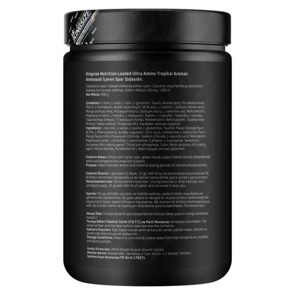 Kingsize Nutrition Loaded Ultra Amino 990 Gr - Görsel 3