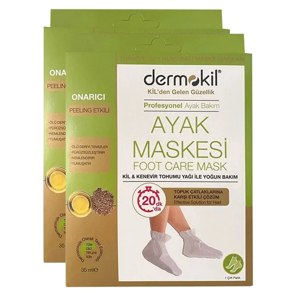 Dermokil Kil Ve Kenevir Yağlı Peeling Etkili Ayak Maskesi 35 Ml 2 ' Li Set - Görsel 2
