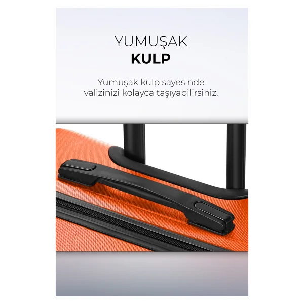 Polo&Sky Petek Abs Turuncu Orta Boy Valiz - Görsel 10