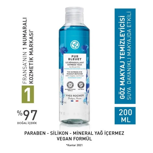 Yves Rocher Pur Bleuet 200 Ml Göz Makyaj Temizleme Suyu - Görsel 6