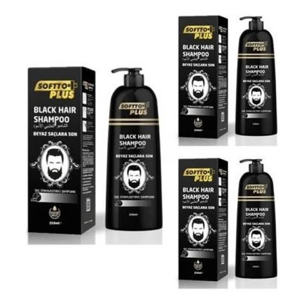 Softto Plus Saç Siyahlaştırıcı Anında Etkili Doğal Görünümlü Şampuan 350 Ml X 3 - yok - Görsel 5