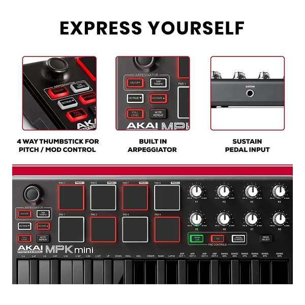 Akai Mpk Mini Mkıı Siyah Midi Klavye - Görsel 3