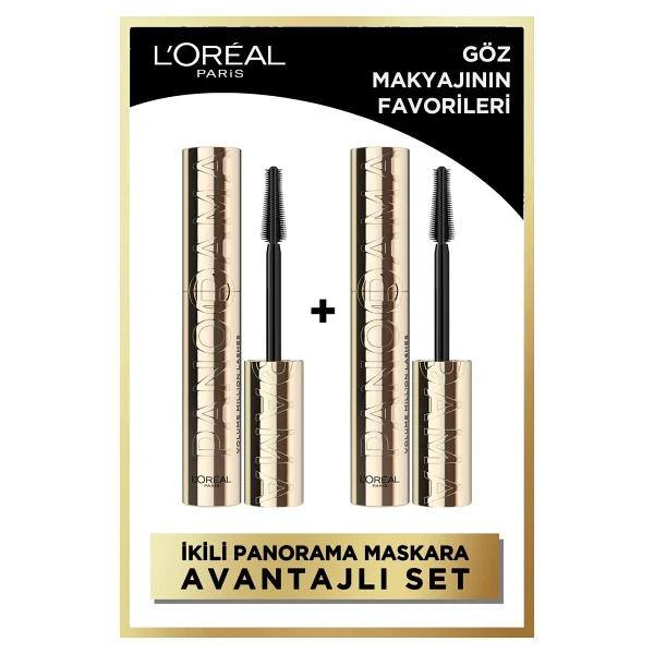 L'oreal Paris Panorama Hacim Veren 2 Adet Siyah Maskara - Görsel 2