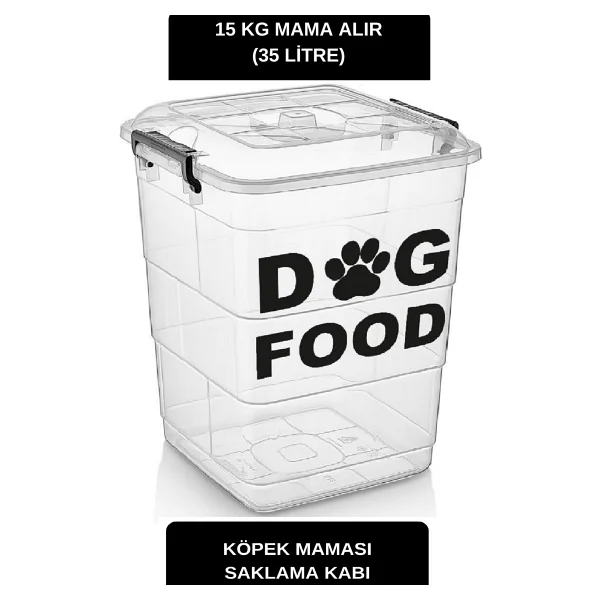 Deembro 15 Kg Köpek Mama Saklama Kabı Mama Saklama Kabı Köpek Maması Saklama Kabı Mama Saklama Kutusu Büyük Boy - Görsel 5