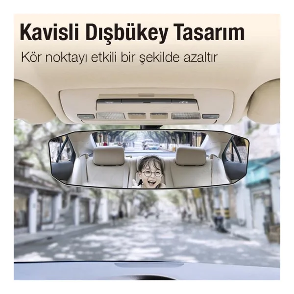 Coofbe Disbukey Genis Acili Arac Dikiz Aynasi Kor Nokta Azaltici Ultra Seffaf Ayna Genis Acili Dikiz Aynasi - Görsel 3