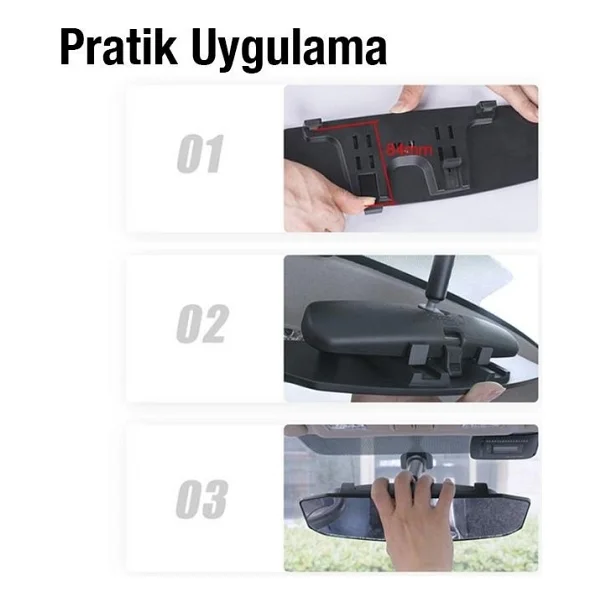 Coofbe Disbukey Genis Acili Arac Dikiz Aynasi Kor Nokta Azaltici Ultra Seffaf Ayna Genis Acili Dikiz Aynasi - Görsel 4
