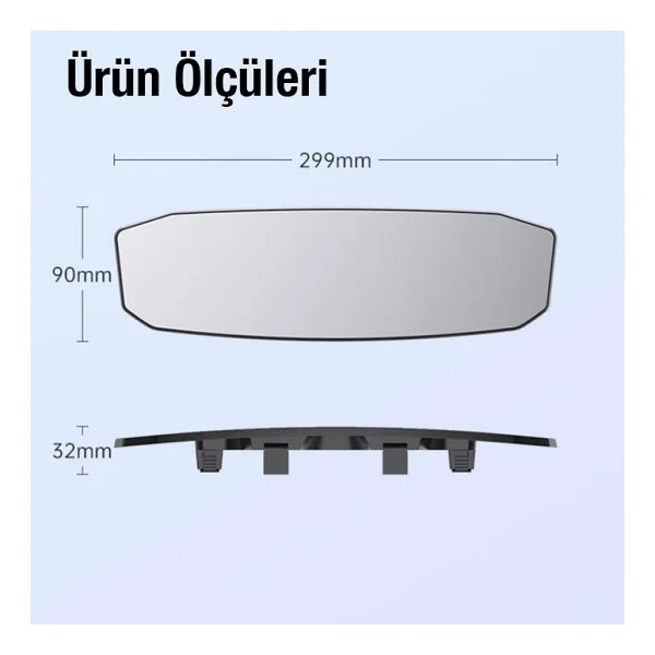 Coofbe Disbukey Genis Acili Arac Dikiz Aynasi Kor Nokta Azaltici Ultra Seffaf Ayna Genis Acili Dikiz Aynasi - Görsel 5