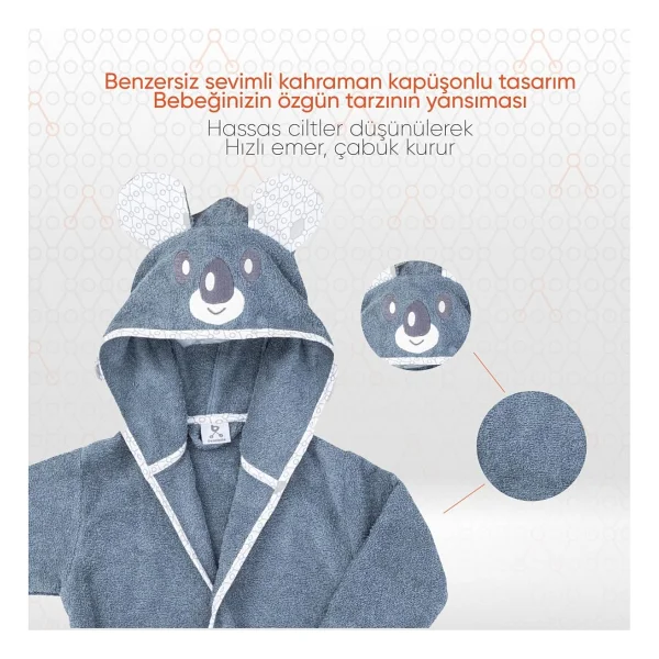 Gezenbebe Hero Karakterli Müslin Bebek Bornozu - Görsel 3