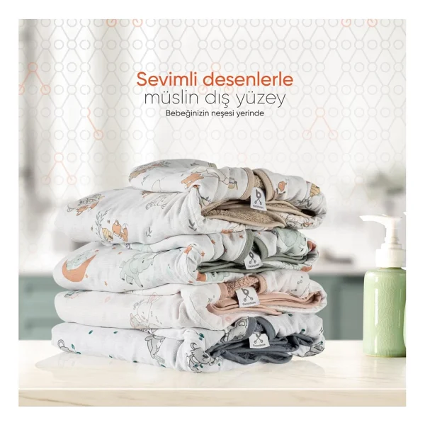 Gezenbebe Hero Desenli Müslin & Havlu Bebek Çocuk Pançosu Elephant - Yeşil - Görsel 7