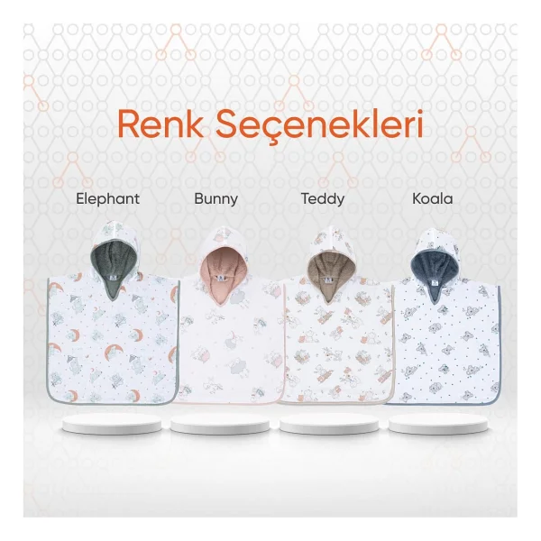 Gezenbebe Hero Desenli Müslin & Havlu Bebek Çocuk Pançosu Elephant - Yeşil - Görsel 9