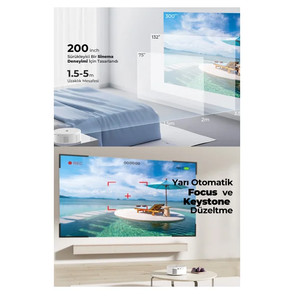 Havit Pj217 180 Lümen HD Wi-Fi Taşınabilir Mini Projeksiyon Cihazı - Görsel 7