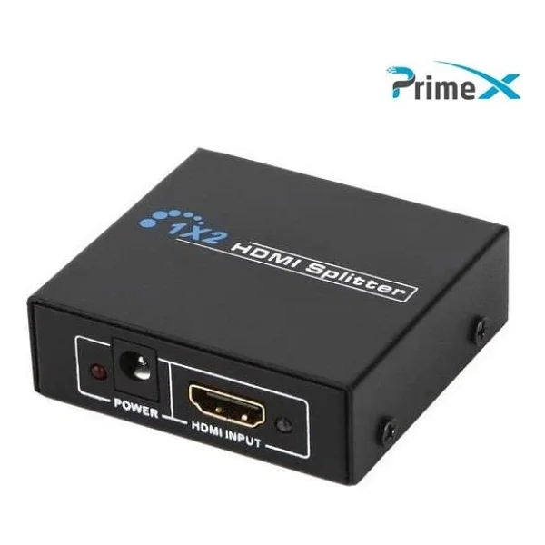 Primex Px-5002 2 Port Hdmı Splitter, 1 Giriş 2 Çıkış Adaptörlü Hdmı Çoklayıcı, 1080p 2k 4K FHD 3d Görüntü Dağıtıcı, PC Laptop Uydu Alıcı PS5 Xbox Dvr Nvr TV Box İçin Aynı Görüntü Ekran Çoğaltıcı - Görsel 2
