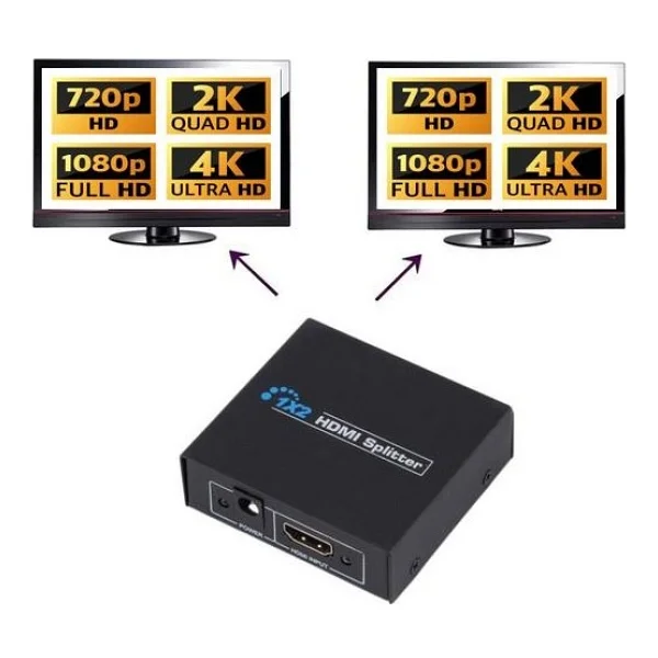 Primex Px-5002 2 Port Hdmı Splitter, 1 Giriş 2 Çıkış Adaptörlü Hdmı Çoklayıcı, 1080p 2k 4K FHD 3d Görüntü Dağıtıcı, PC Laptop Uydu Alıcı PS5 Xbox Dvr Nvr TV Box İçin Aynı Görüntü Ekran Çoğaltıcı - Görsel 4