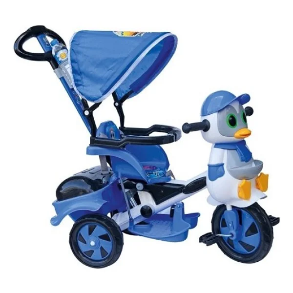 Baby Poufi Penguen Ebeveyn Kontrollü Kırmızı 3 Tekerlekli Bisiklet - Görsel 3