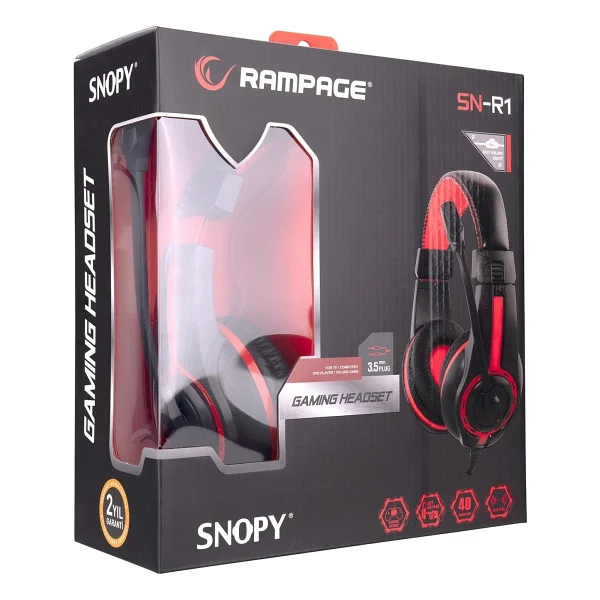 Rampage Sn-R1 Siyah Kablolu Kulak Üstü Oyuncu Kulaklığı - Görsel 6