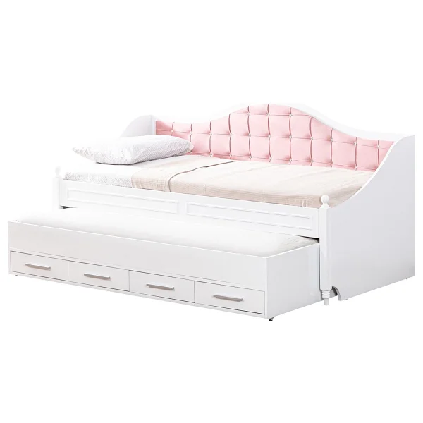 Setay Mobilya Eymen Pembe 90x200 Cm Divan Çekmeceli Yavrulu Karyola - Görsel 3