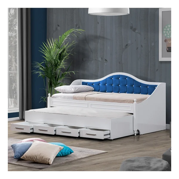 Setay Mobilya Eymen Mavi 90x200 Cm Divan Çekmeceli Yavrulu Karyola - Görsel 6