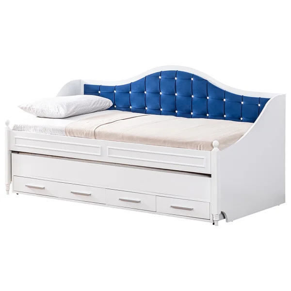 Setay Mobilya Eymen Mavi 90x200 Cm Divan Çekmeceli Yavrulu Karyola - Görsel 2