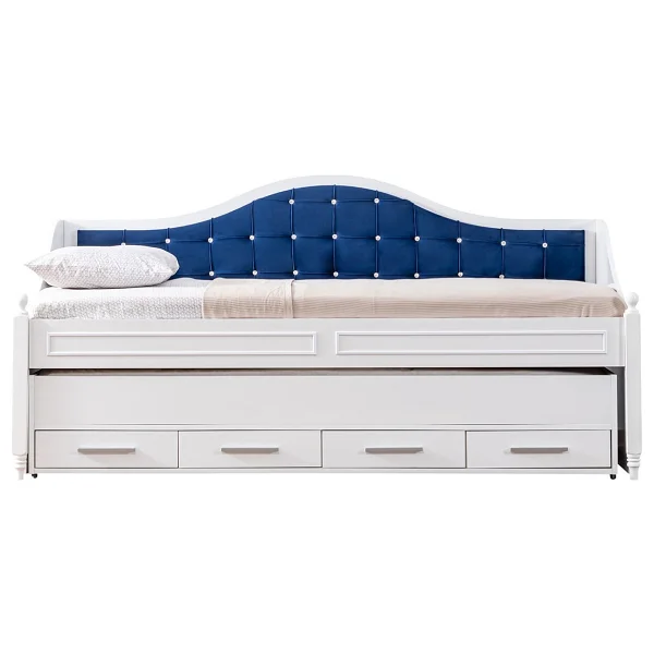 Setay Mobilya Eymen Mavi 90x200 Cm Divan Çekmeceli Yavrulu Karyola - Görsel 4