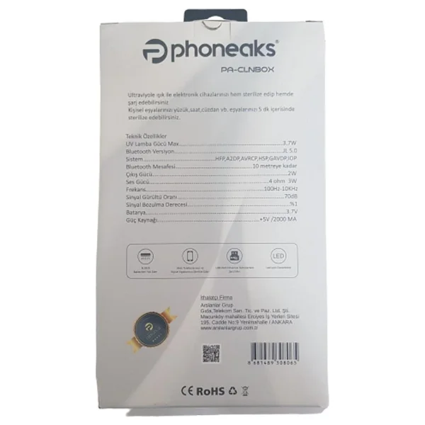 Phoneaks Sterilizasyon Box Akıllı Sterilizatör Siyah - Görsel 4