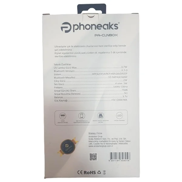 Phoneaks Sterilizasyon Box Akıllı Sterilizatör Siyah - Görsel 2