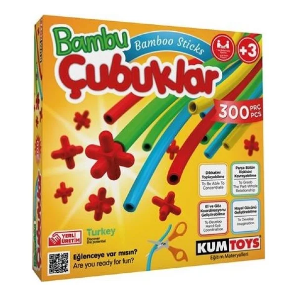 Kumtoys Bambu Çubukları 300 Parça - Görsel 8