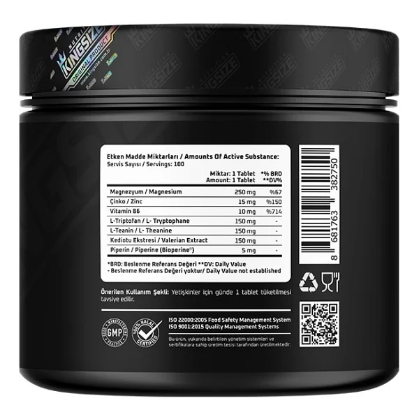 Kingsize Nutrition Zma Complex 100 Tablet - Görsel 2