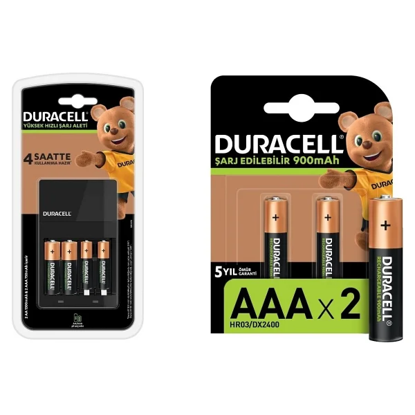 Duracell Cef 14 Şarj Aleti Ve Şarj Edilebilir 900 mAh Aaa 2'li Pil Seti - Görsel 2