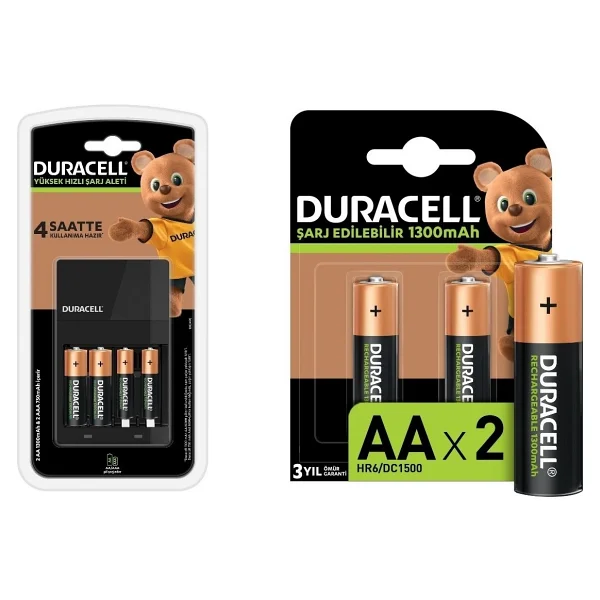 Duracell Cef 14 Şarj Aleti Ve Şarj Edilebilir 1300 mAh Aa 2'li Pil Seti - Görsel 2