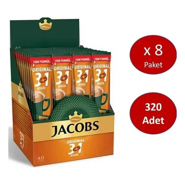 Jacobs 3'ü 1 Arada Kahve 40x16 Gr 8'li - Görsel 3