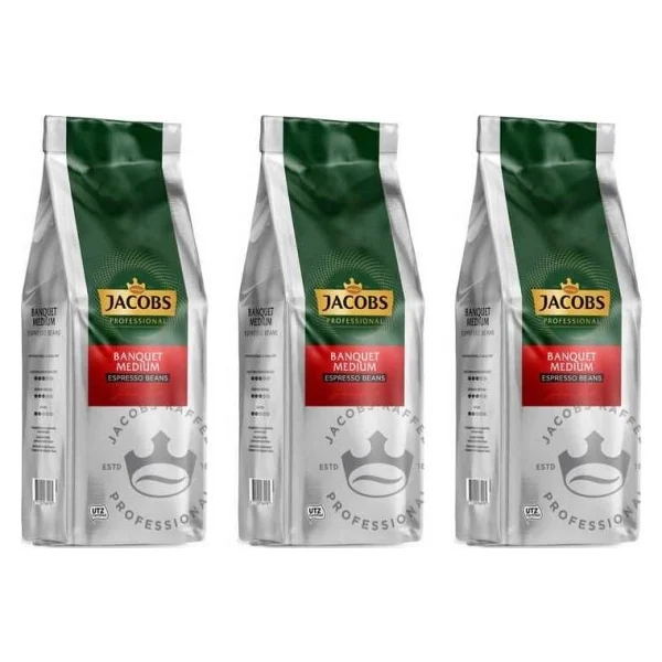 Jacobs Banquet Medium Espresso Çekirdek Kahve 1 Kg 4'lü - Görsel 3