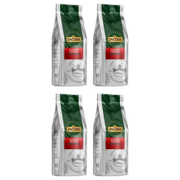 Jacobs Banquet Medium Espresso Çekirdek Kahve 1 Kg 4'lü - Görsel 4