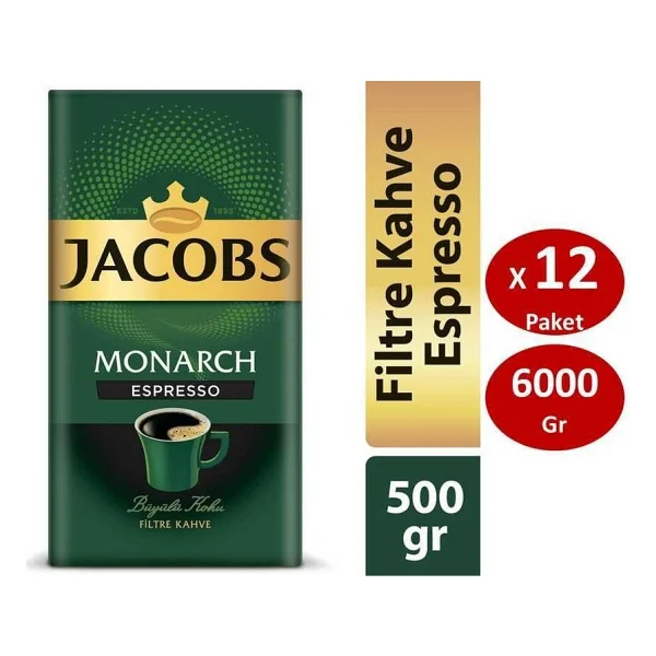 Jacobs Monarch Espresso Filtre Kahve 500 Gr 12'li - Görsel 2