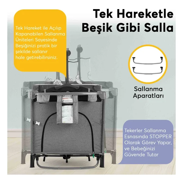 Elele Madre Anne Yanı Park Yatak - Görsel 4