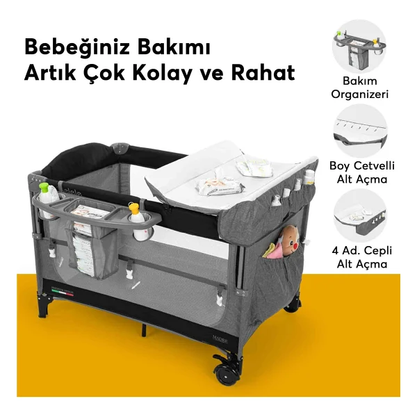 Elele Madre Anne Yanı Park Yatak - Görsel 7