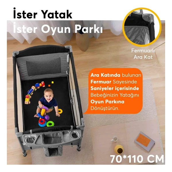 Elele Madre Anne Yanı Park Yatak - Görsel 9