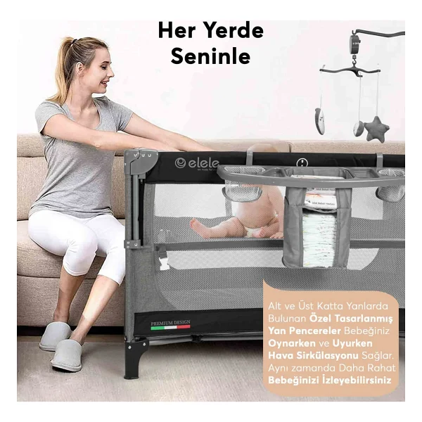 Elele Madre Anne Yanı Park Yatak - Görsel 10