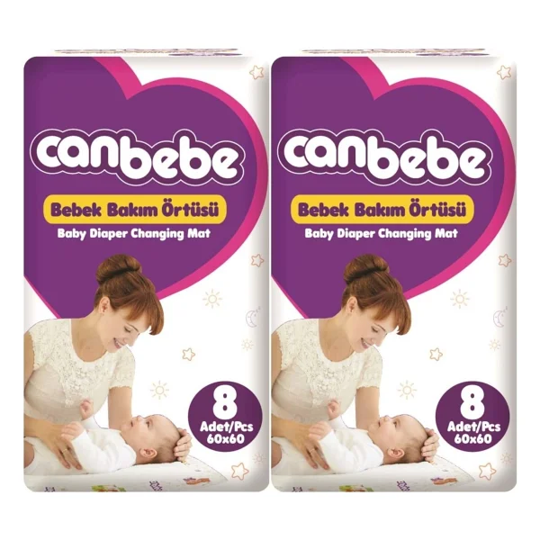 Canbebe Bebek Bakım Örtüsü Alt Açma 16 Adet (2 Paket X 8 Adet) - Görsel 3