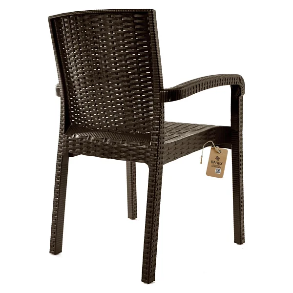 Violet Rattan Sandalye Takımı 6 Kişilik Takım Bahçe Balkon Teras Takımı Kahverengi - Görsel 3