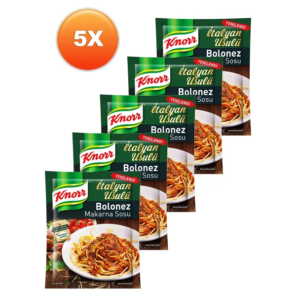 Knorr Bolonez Makarna Sosu 45 Gr. Beşli Set - 225 Gr - Görsel 2