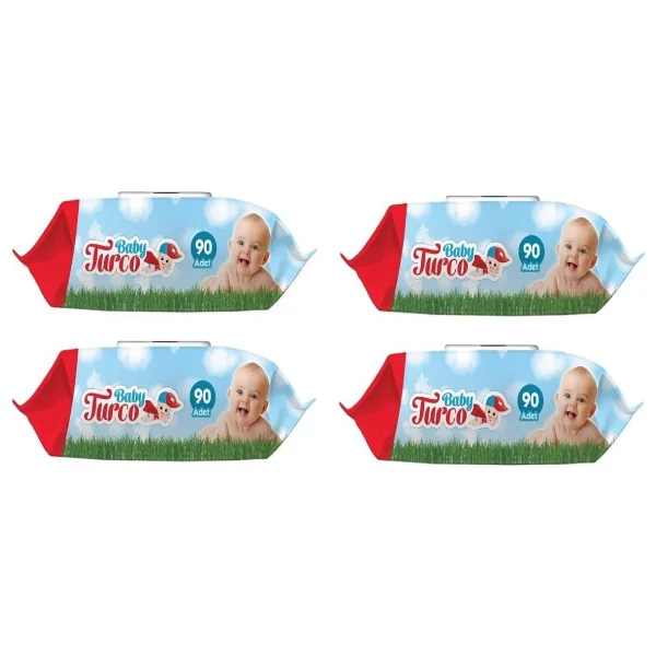 Baby Turco Klasik 90 Yaprak 4'lü Paket Islak Havlu Mendil - Görsel 2