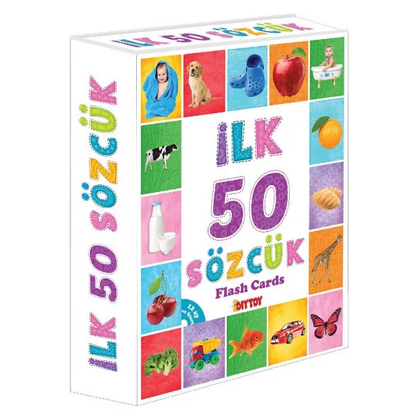 Diytoy İlk 50 Sözcük Flash Cards Eğitici Hafıza Kartı 12 Ay+ - Görsel 4