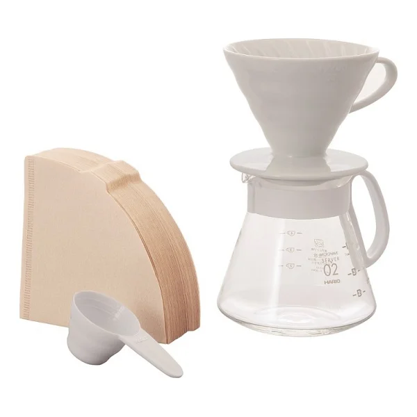 Hario V60 02 Seramik Beyaz Kahve Demleme Seti - Görsel 2